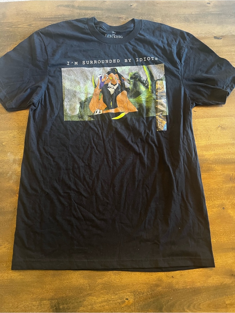 Disney Lion King Scar Surrounded By Idiots Graphic Tee Black M